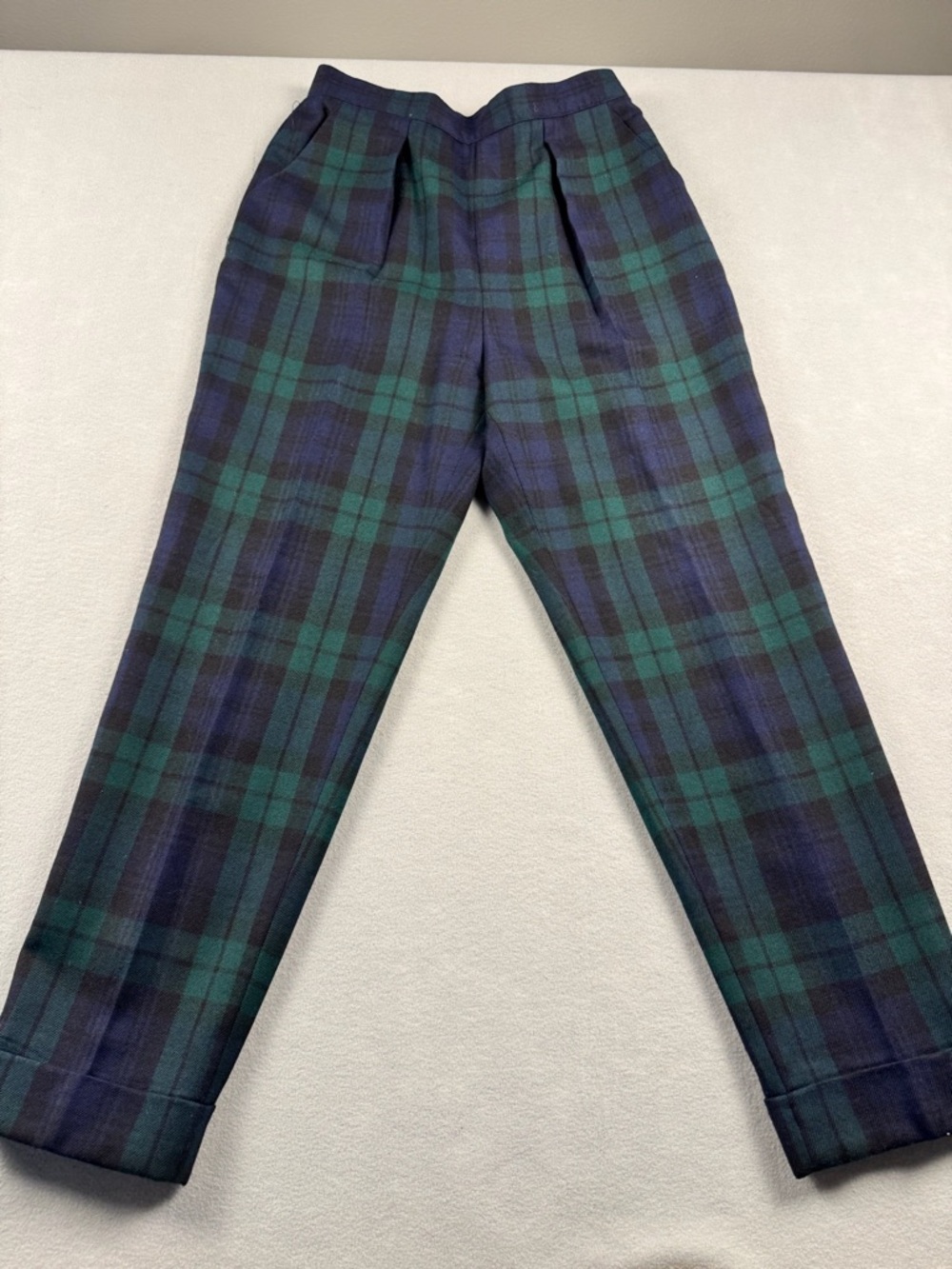 Ralph Lauren Green & Navy Plaid Straight Leg Pants